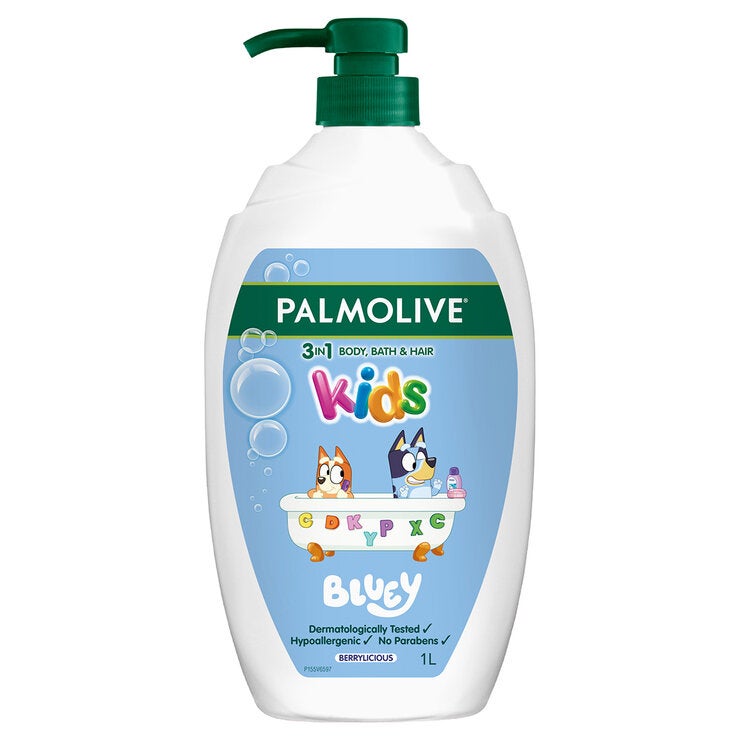 Palmolive Kids 3in1 Bluey Body Bath Hair 1L Palmolive Kids 3in1 Bluey Body Bath Hair 1L