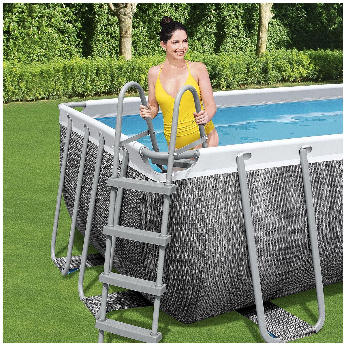 Bestway Power Steel Rectangular Pool Set 4.88M x 2.44M x 1.22M