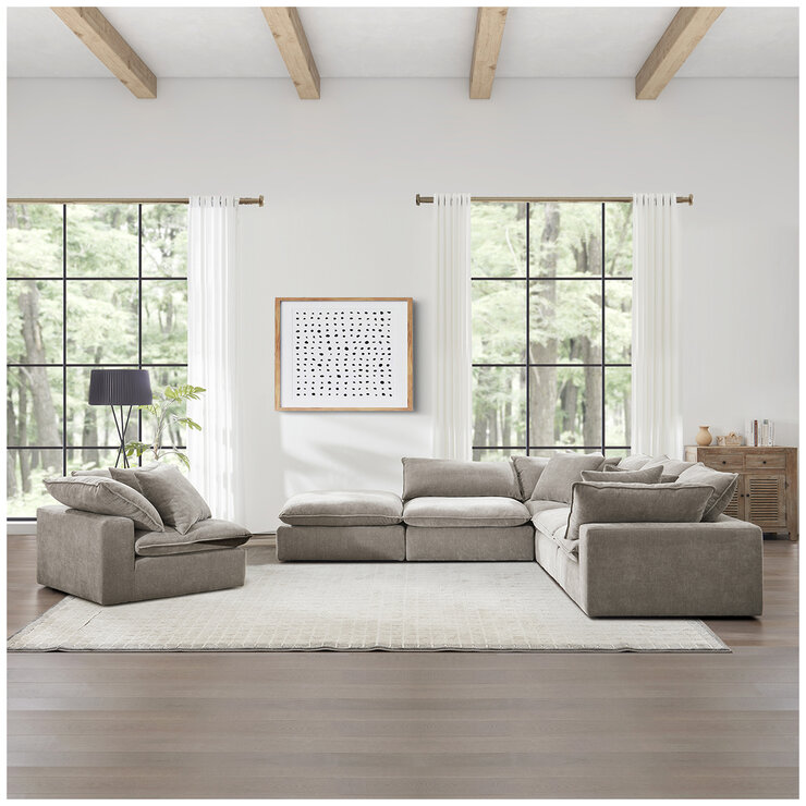 Aiden & Ivy 6 Piece Fabric Modular Sectional