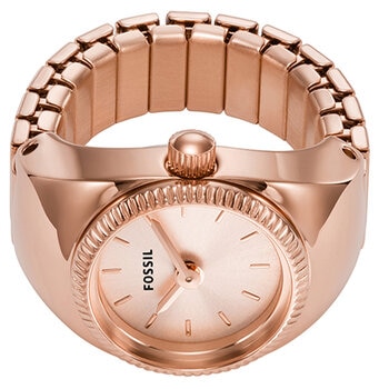 Fossil Rose Gold Tone Women's Ring Watch ES5247