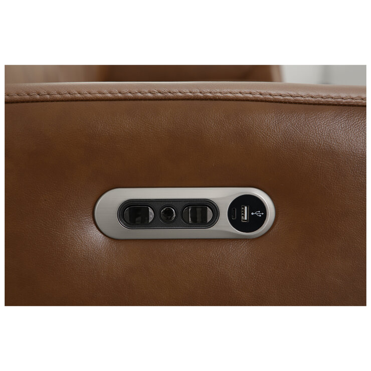 Simon Li Leather Power Reclining Sofa