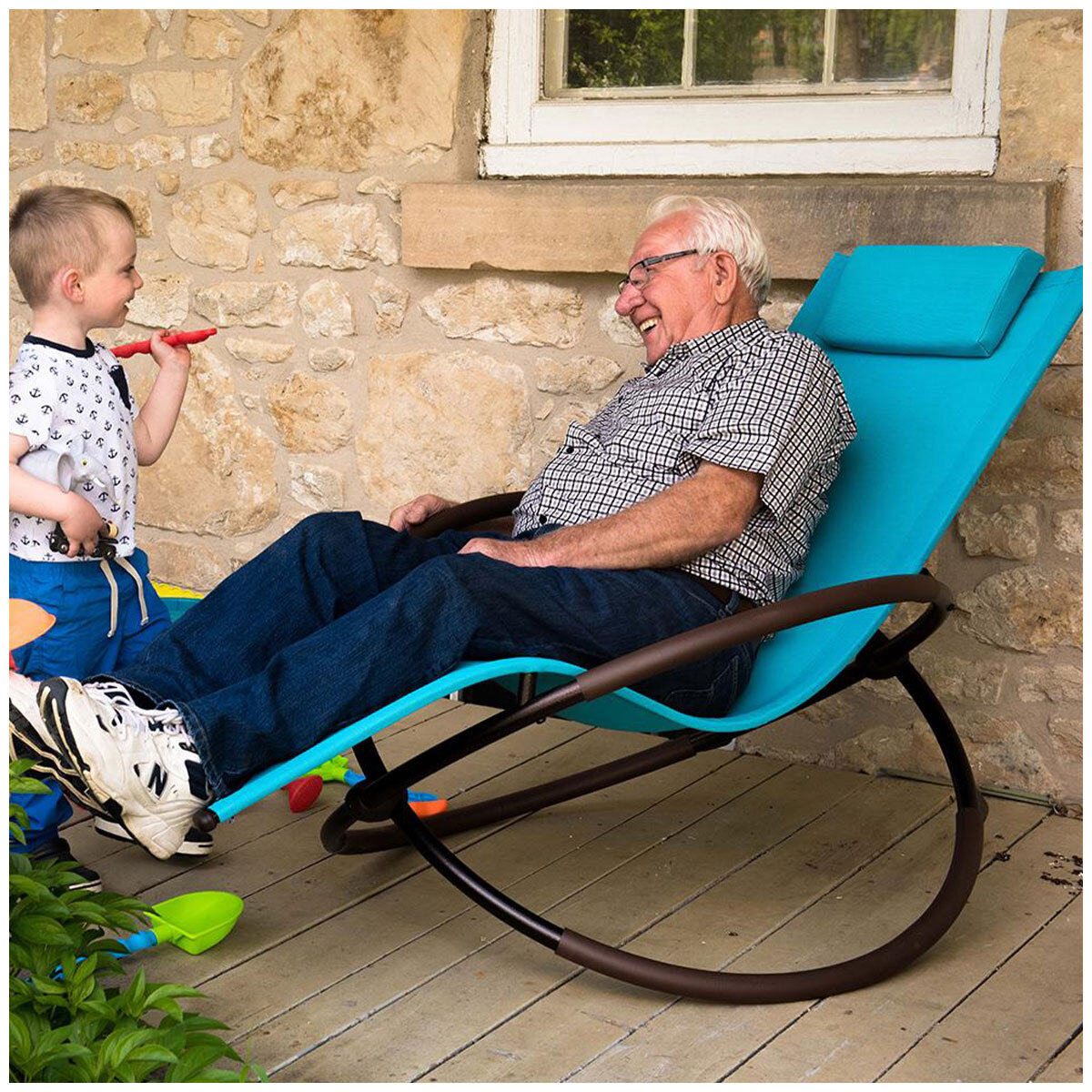 Vivere Single Orbital Lounger  True Turquoise