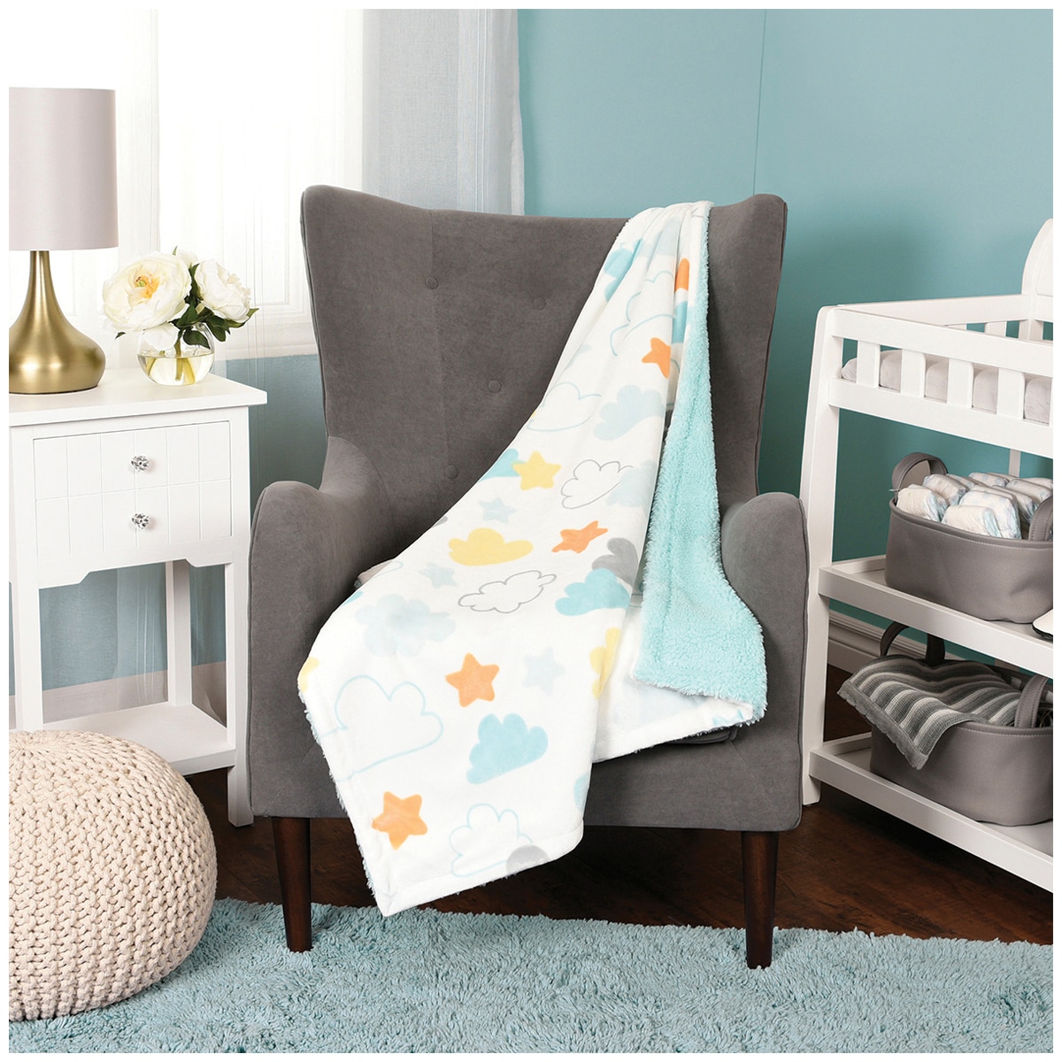 Little Miracles Ultimate Sherpa Baby Blanket Moon Costc...