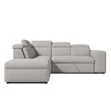 Valencia Finn Fabric Sectional Lounge Bed Left Storage Ottoman Light Grey Valencia Finn Fabric Sectional Lounge Bed Left Storage Ottoman Light Grey