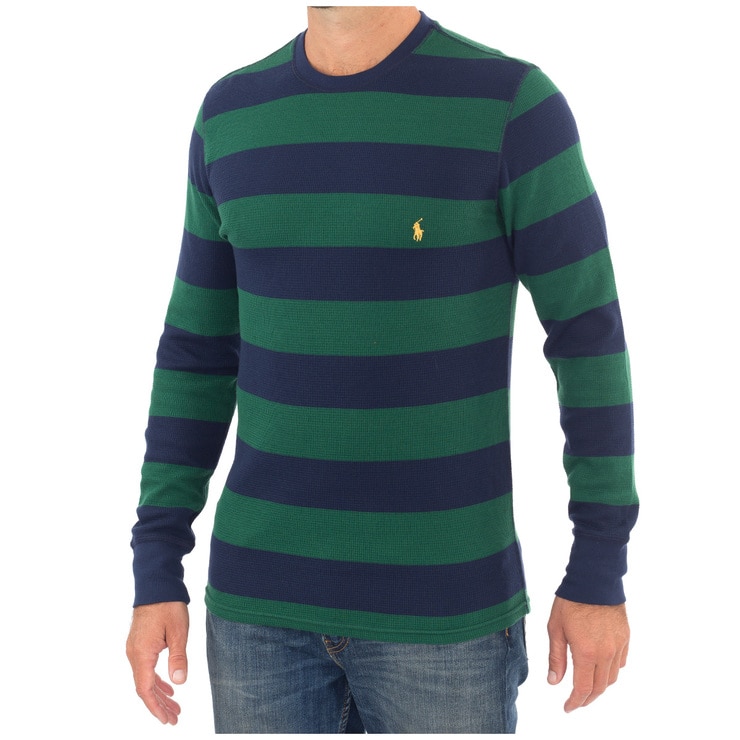 Ralph Lauren Long Sleeve Polo - Green Stripe Ralph Lauren Long Sleeve Polo - Green Stripe