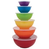 Sabatier Melamine Mixing Bowls with Lids 6 Piece Set