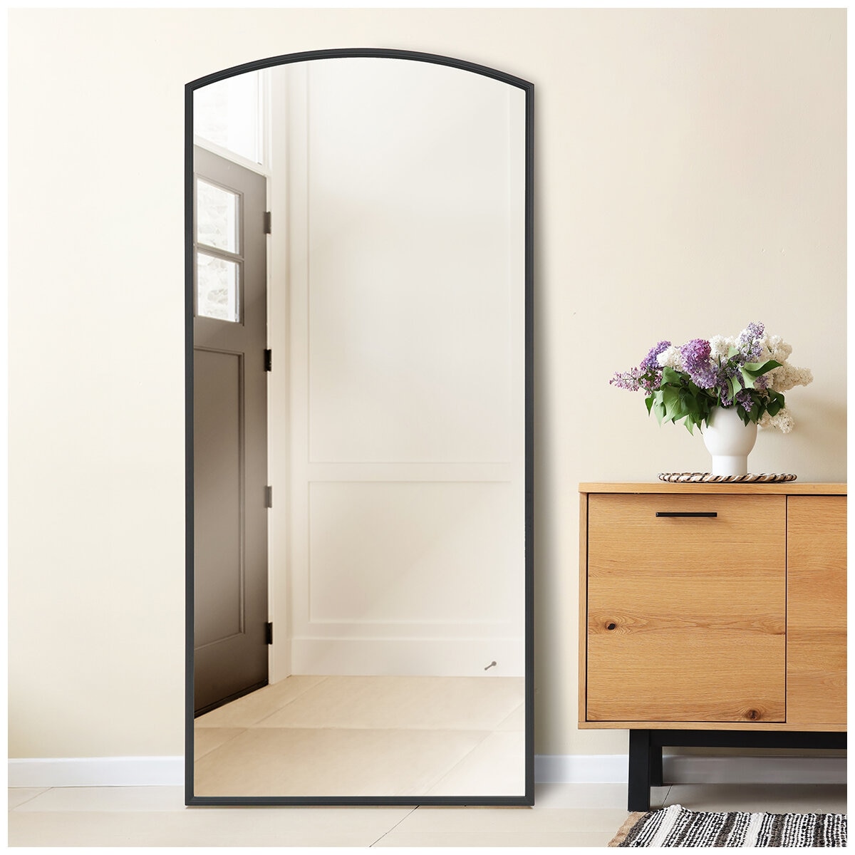 Life In Style Black Floor Mirror