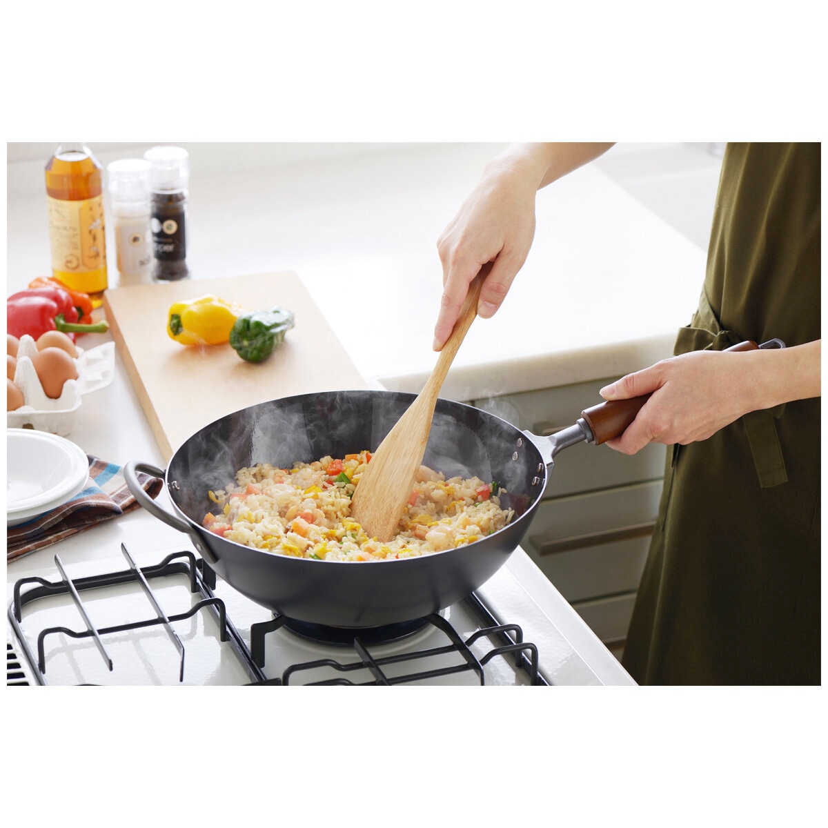 Yoshikawa Go-Gi 33cm Carbon Steel Wok
