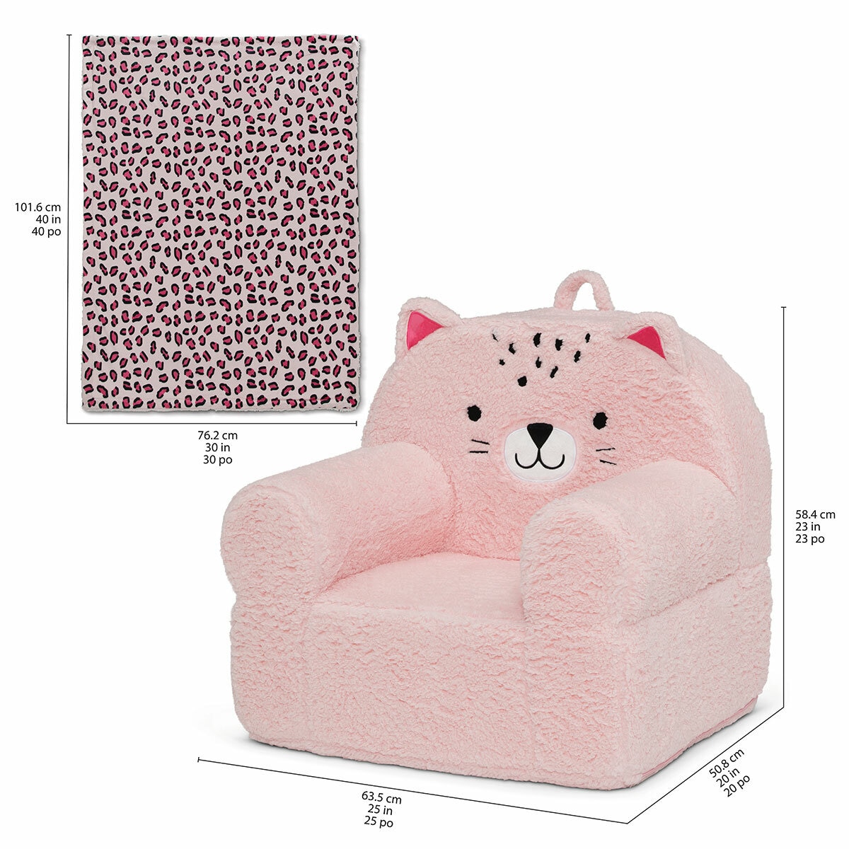 Cozee Kids' Animal Chair with Plush Blanket - Leopard Cozee Kids' Animal Chair with Plush Blanket - Leopard