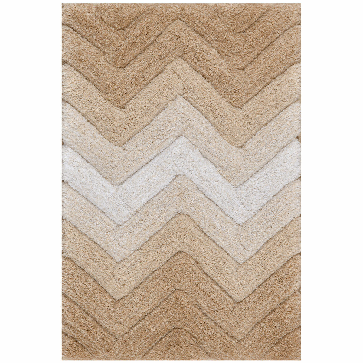 Riviera Homes Chevron Bath Mat 2 Pack Mocha