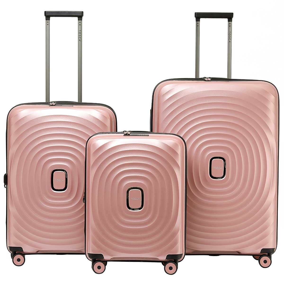 Tosca Eclipse 3 Piece Luggage Set Rose Gold
