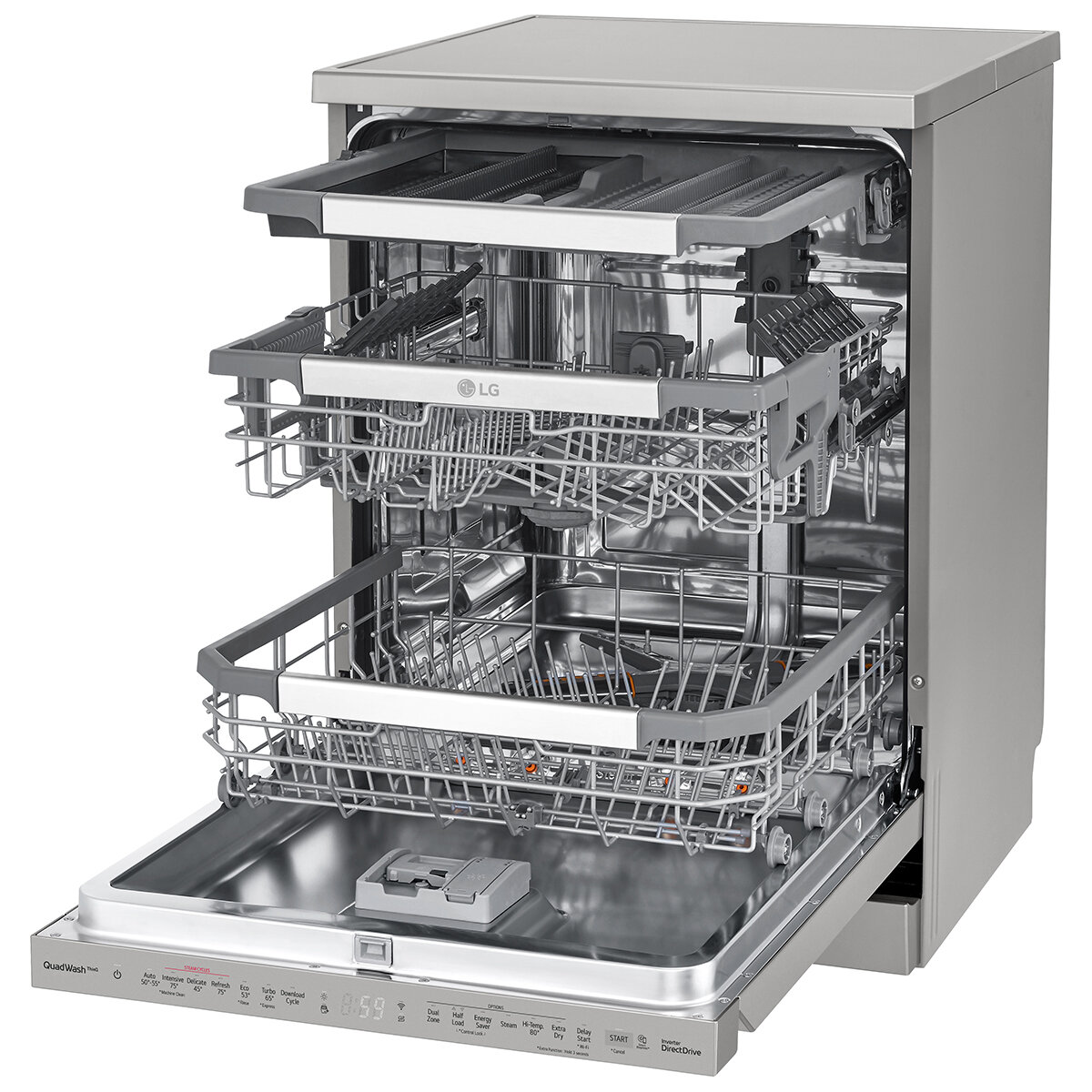 LG 15 Place QuadWash Dishwasher Freestanding Platinum Steel XD3A25PS