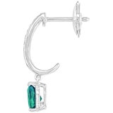 14KT White Gold 0.09ctw Diamond and Lab Emerald Earrings