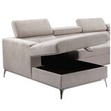 Abbyson Blaise Fabric Sectional with Storage Chaise and Adjustable Headrests Grey