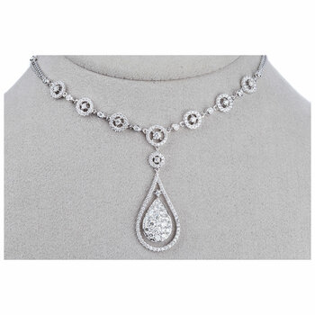 18KT White Gold 2.75ctw Diamond Teardrop Necklace