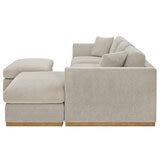 Henredon 4-Piece Fabric Sectional With Ottoman