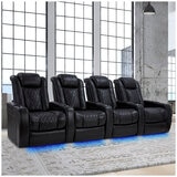 Valencia Home Theatre Tuscany Edition XL 4 Seater Black