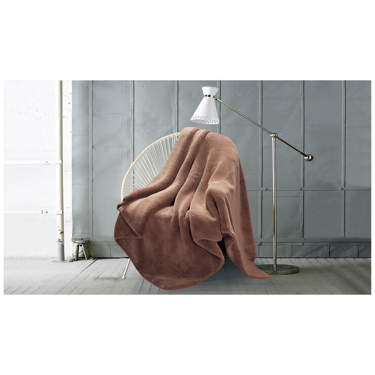 Amari Luxury Velvet Throw 152cm x 177cm Taupe