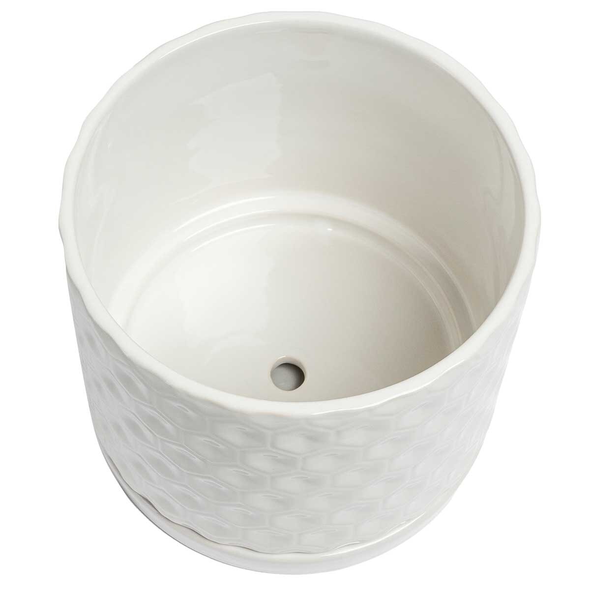 over&back Set of 2 Honeycomb Ceramic Planters