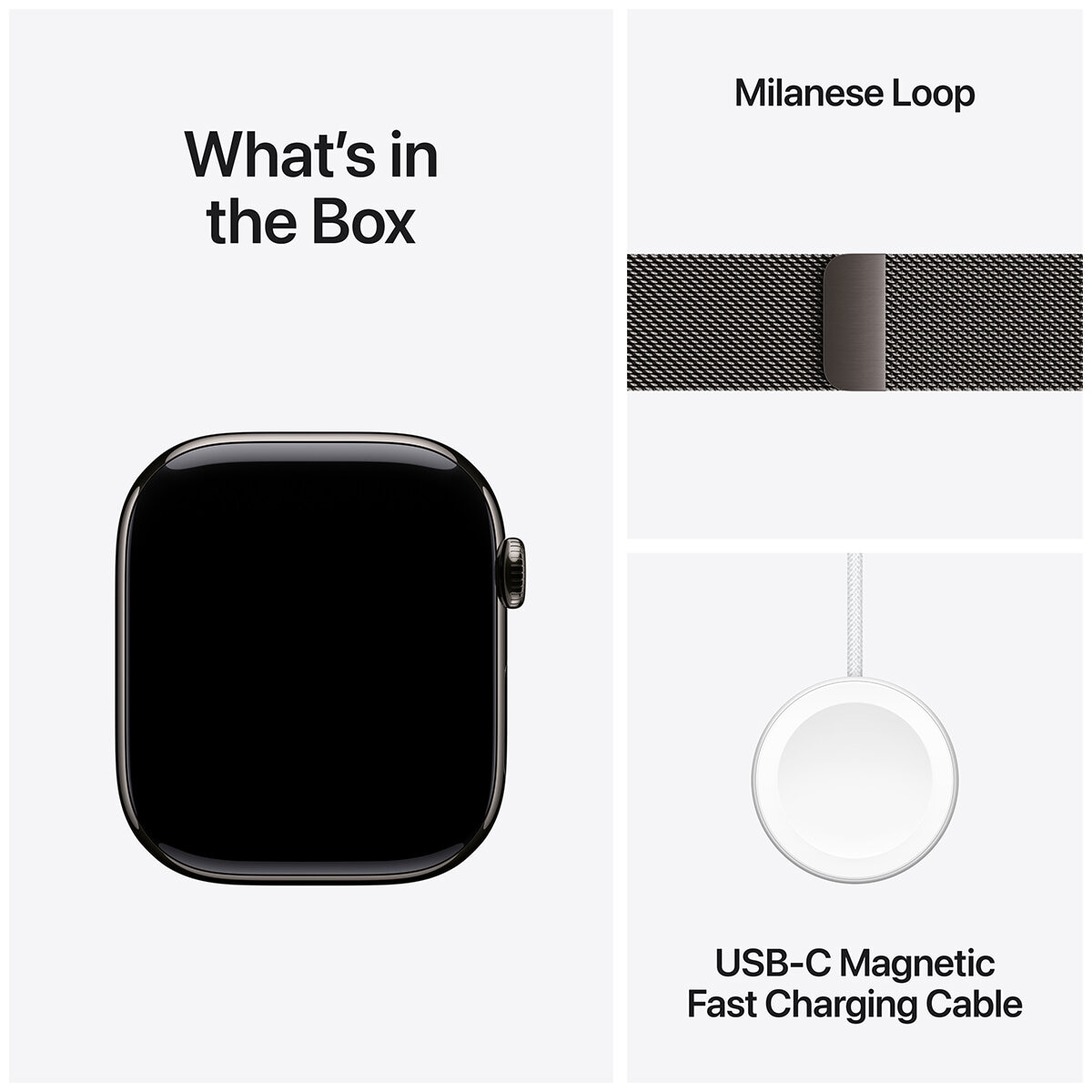 Apple Watch Series 10 GPS + Cellular 42mm Slate Titanium Case With Slate Milanese Loop