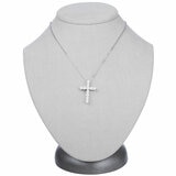 18KT White Gold 2.0ctw Round Diamond Adjustable Cross Pendant