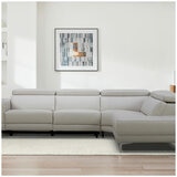 Aiden & Ivy Leather Power Sectional With Ratchet Headrest