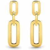 18KT Yellow Gold Paper Clip Link Drop Earrings