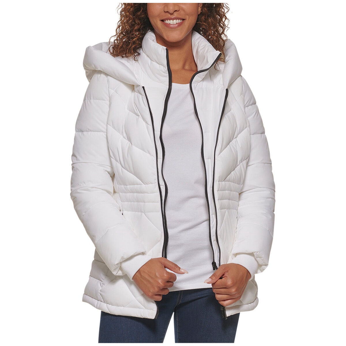 CK Women's Puffer Jacket White | Costco Australia