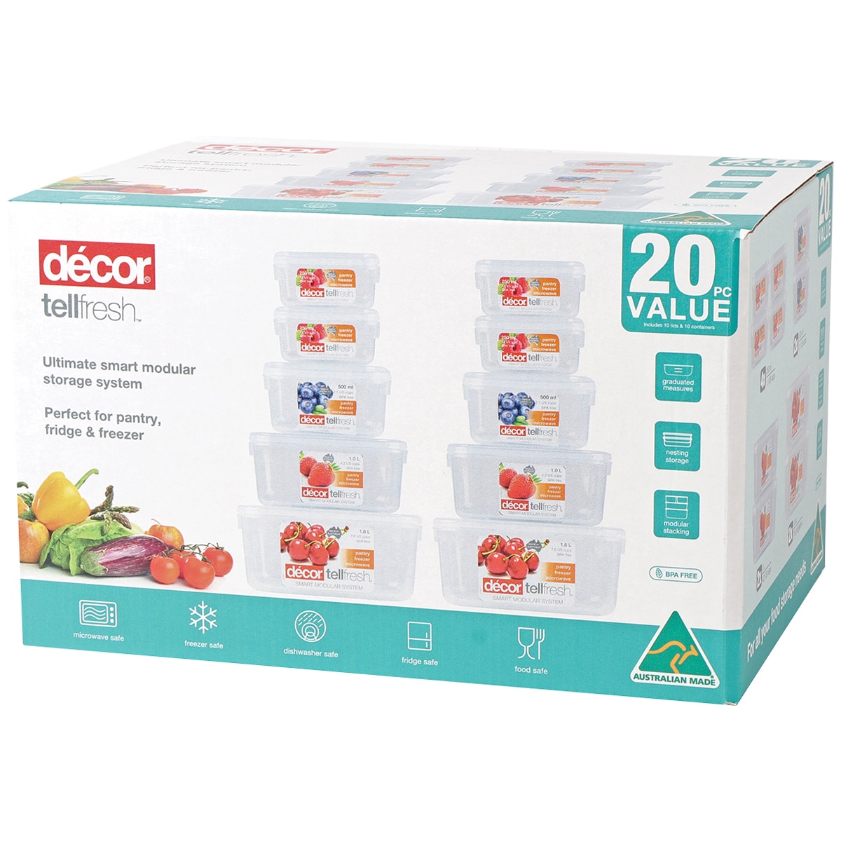 Décor TellFresh Storer Set 20 Piece Costco Australia