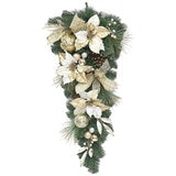 Decorated Christmas Swag White and Gold 81 cm