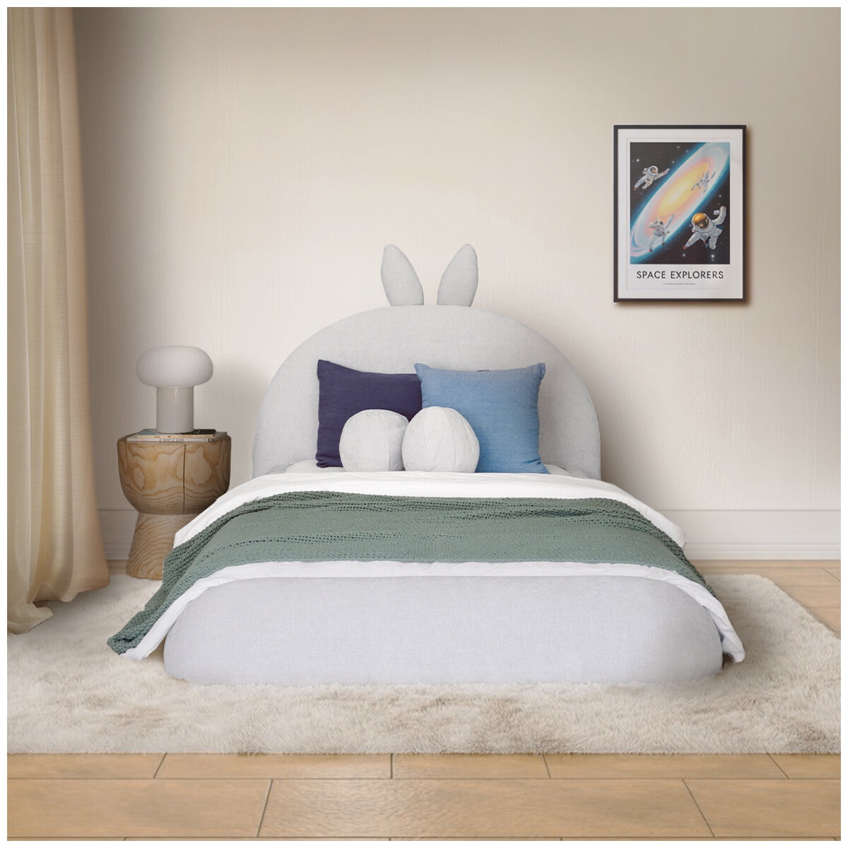 Aesthetik Kids Upholstered King Single Bed Grey