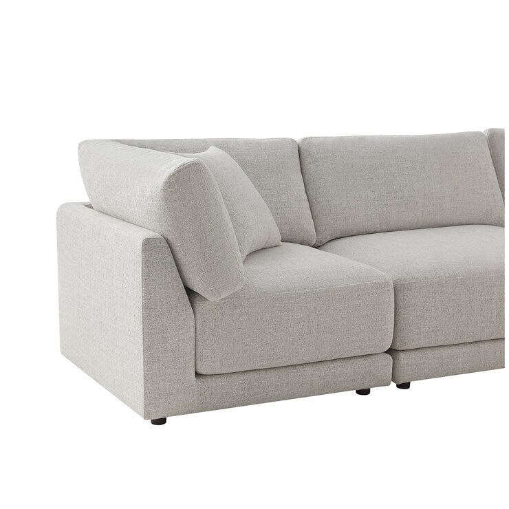 Aiden & Ivy 4 Piece Fabric Modular Sofa With 2 Pillows