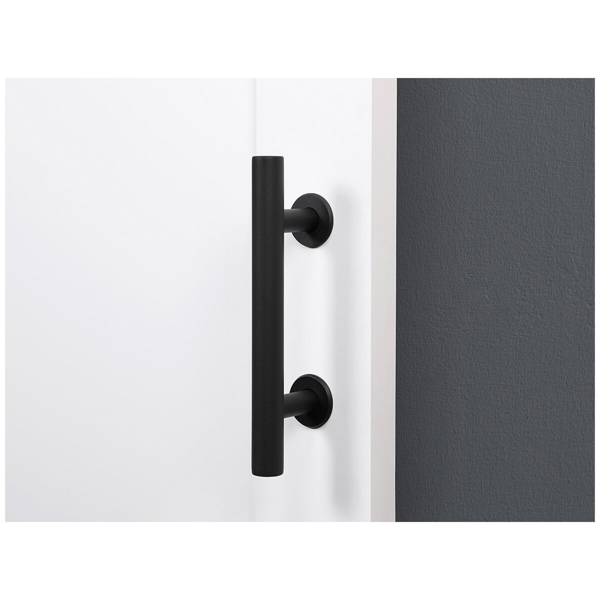 AVAH White Shaker Designed Panelled Barn Door with Soft-Closed Hardware