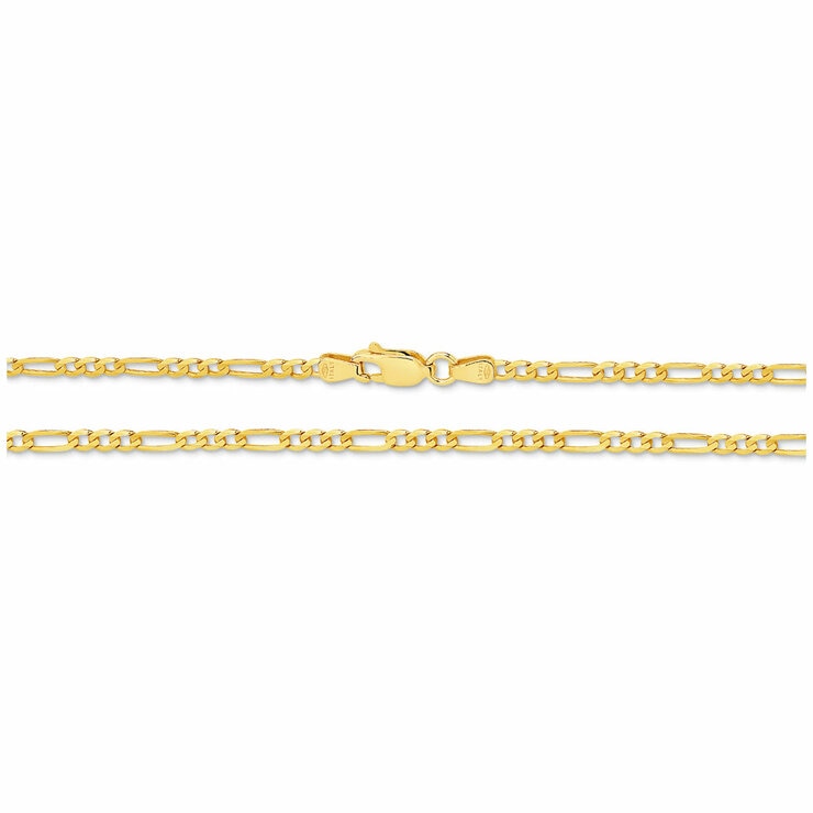 18KT Yellow Gold Figaro Bracelet 2.3g