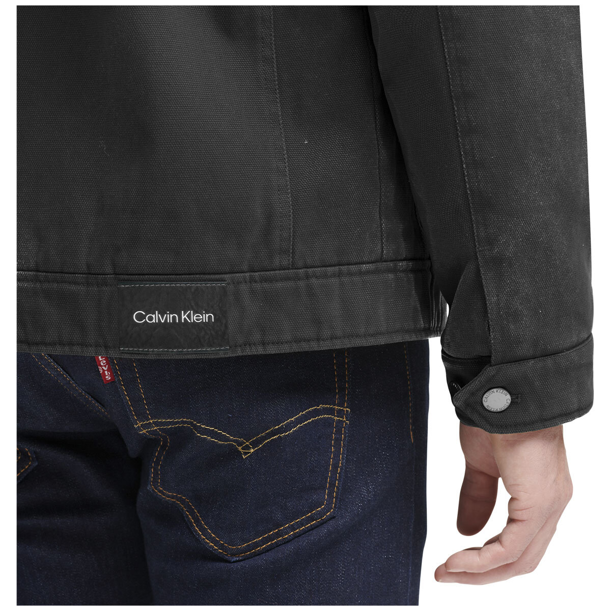 Calvin Klein Canvas Sherpa Jacket Black