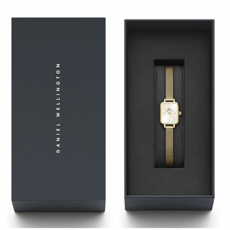 Daniel Wellington Quadro Mini Champagne Dial Evergold Mesh Strap Women's Watch DW00100656 Daniel Wellington Quadro Mini Champagne Dial Evergold Mesh Strap Women's Watch DW00100656