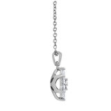 18KT White Gold 1ctw Round Diamond Nine Stone Cluster Pendant