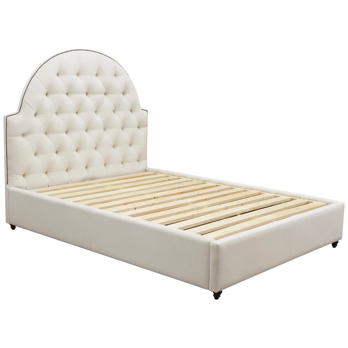 Moran Princess Queen BedHead With Encasement With Slatted Base Plush Bone