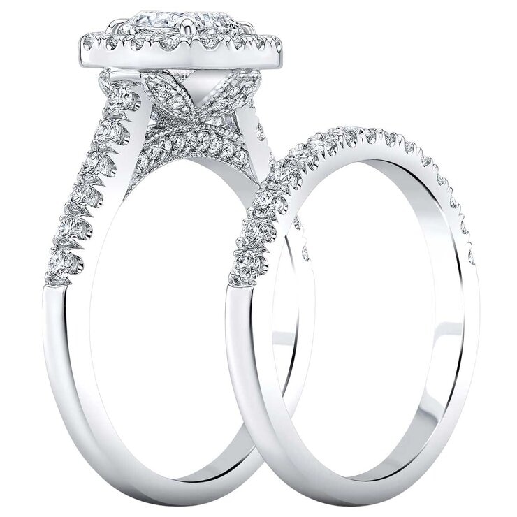 18kt White Gold 2.0ctw Diamond Bridal Set with 1.0ctw Centre Stone