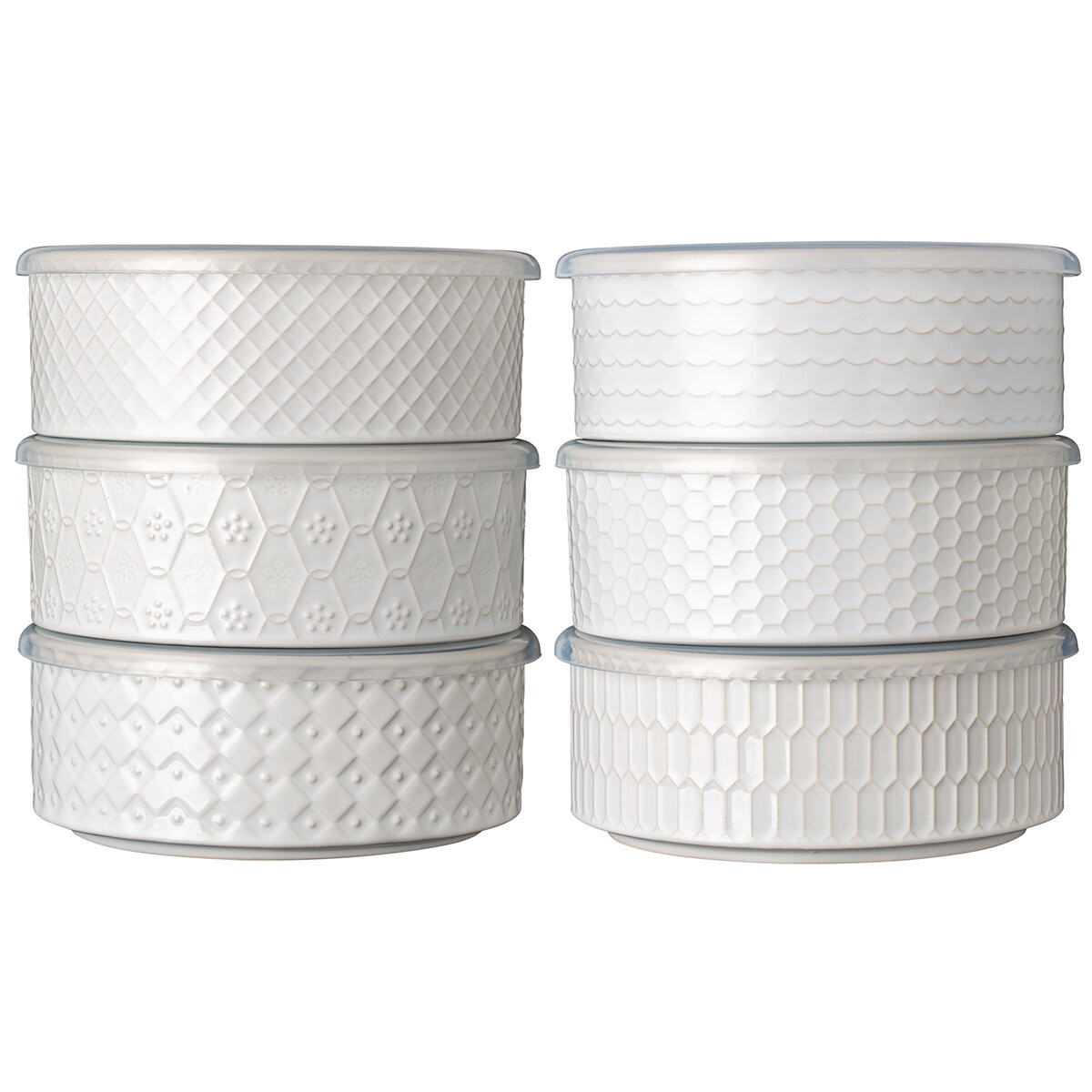 Signature Housewares Microwavable Bowls 6 Piece Set White Signature Housewares Microwavable Bowls 6 Piece Set White