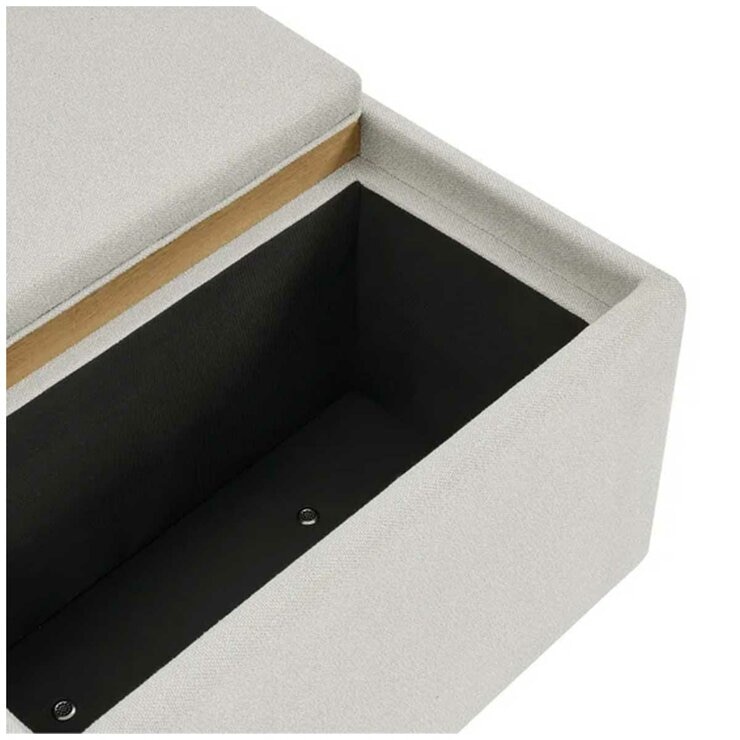 Henredon Sona Fabric Storage Ottoman with Reversible Wood Tray Tops