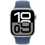 Apple Watch Series 10 GPS 42mm Silver Aluminium Case with Denim Sport Band S/M