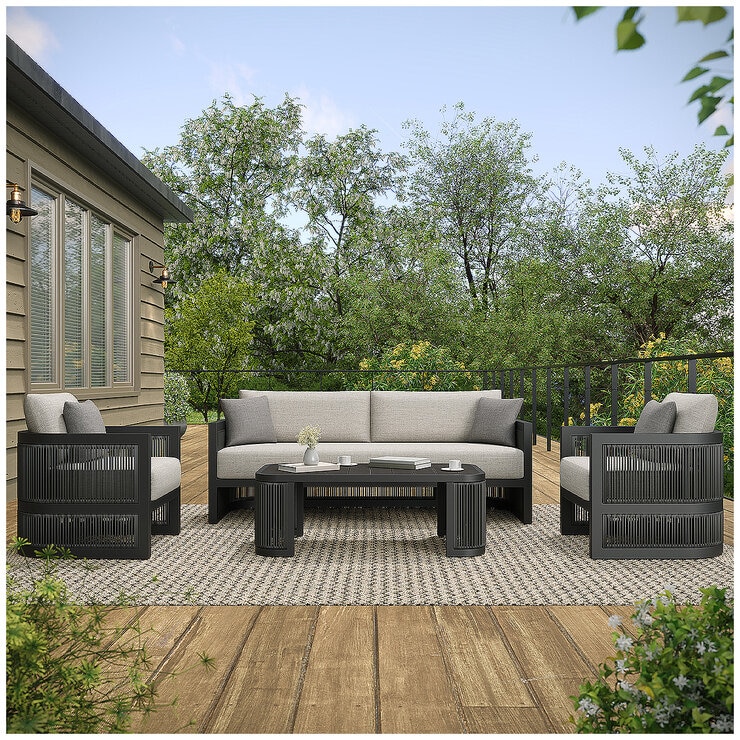 Henredon Saddleton 4 Piece Outdoor Seating Set