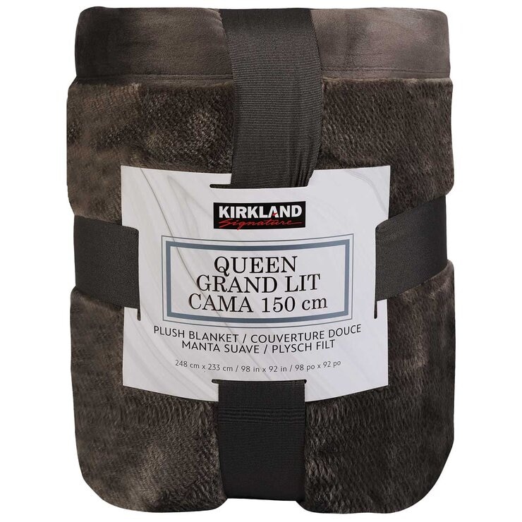 Kirkland Signature Plush Blanket Queen Charcoal