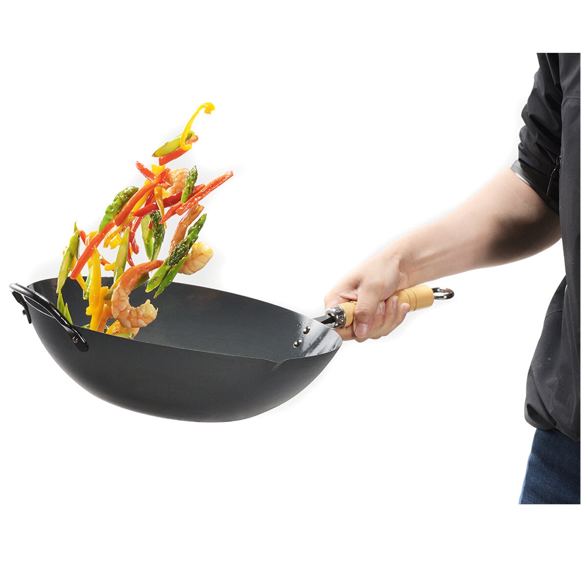 Yoshikawa Carbon Steel Cook-Pal Wok 36cm