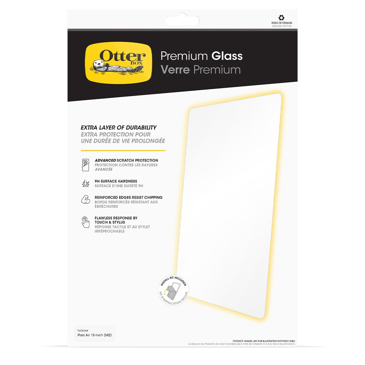OtterBox Premium Glass Antimicrobial Apple iPad Air M2 1st Gen Screen Protector Clear 77-95292