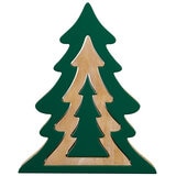 Nesting Wood Trees 45cm Green