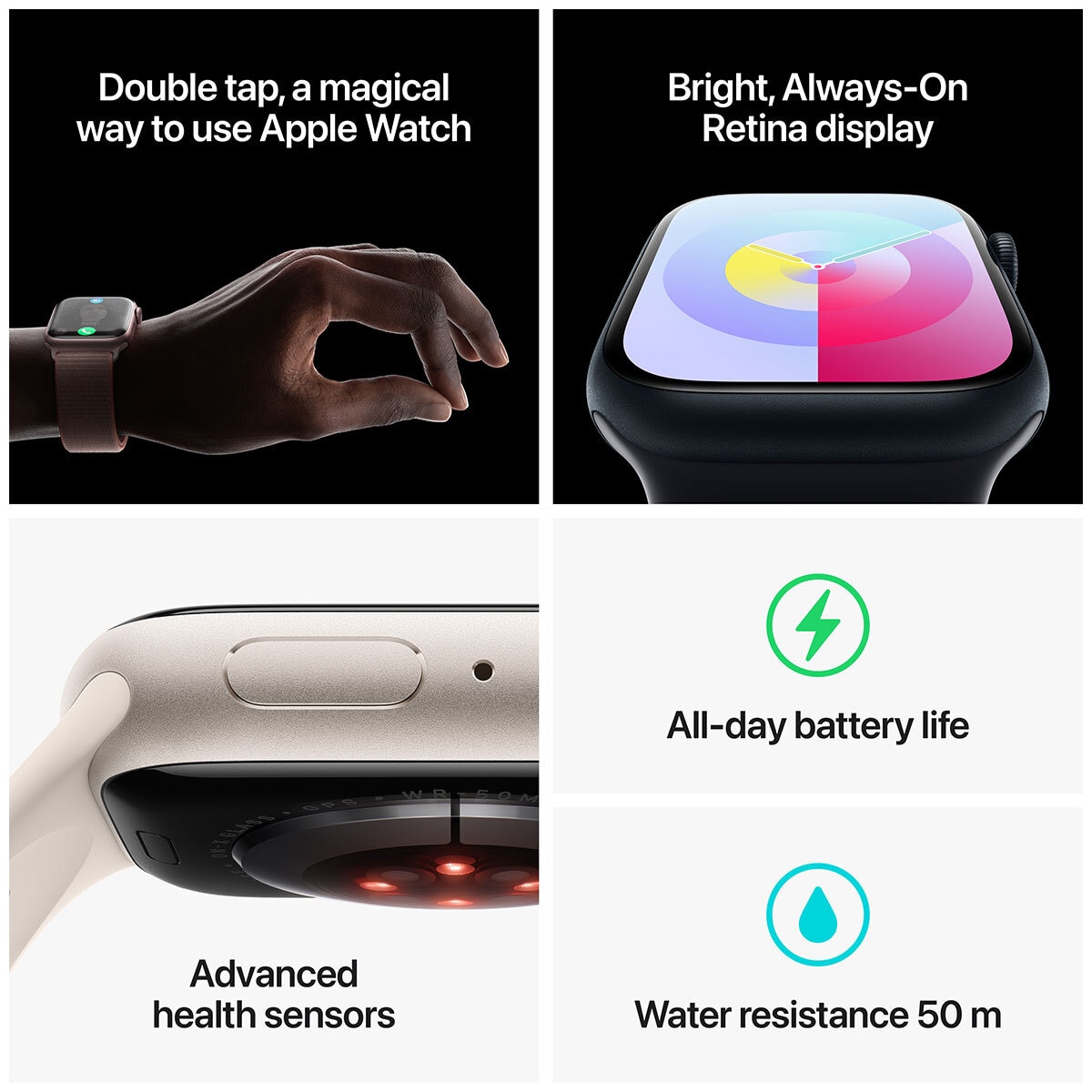 Apple Watch Series 9 GPS 45mm Midnight Aluminium Case with Midnight Sport Band