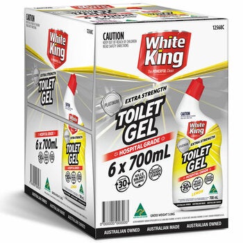 White King Extra Strength Toilet Gel Lemon 6 x 700ml White King Extra Strength Toilet Gel Lemon 6 x 700ml