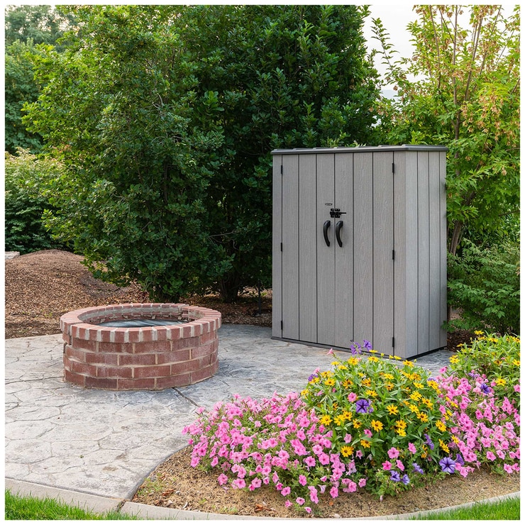 Lifetime Vertical Storage Shed 136.3 (L) cm x 69.9 (W)cm x 172.1 (H )cm